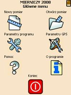 Menu główne programu